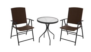 Dark Brown Wicker Patio Set