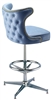 Studded Tufted Cowboy Pedestal Bar Stool