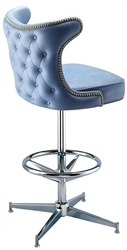 Studded Tufted Cowboy Pedestal Bar Stool