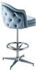 Studded Tufted Wing Pedestal Stool