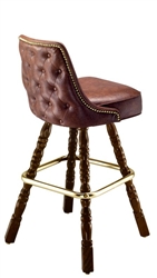 Studded Tufted  Mediterranean Bar Stool