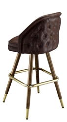 Tufted Wide Mid-Century Bar Stool