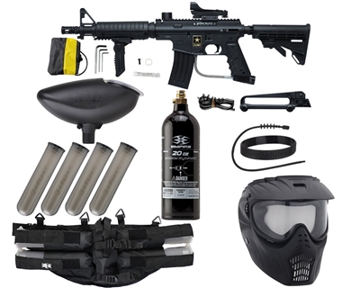 Tippmann US Army Alpha Black Elite Tactical Foxtrot Paintball Marker Package - Black