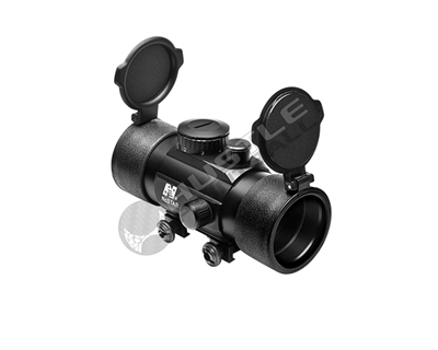 NCStar Armored 1X45 T Style Red Dot Scope - Black Aluminum - Weaver/Picatinny (DTB145)