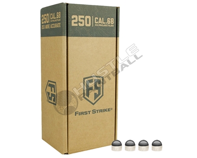 250 First Strike Paintballs - Dark Grey/White Shell - White Fill