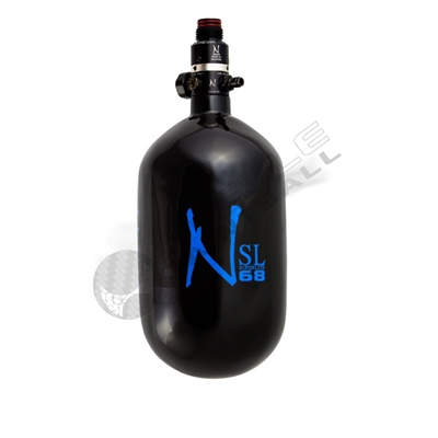 Ninja Paintball 68 cu 4500 psi ''SL'' Carbon Fiber HPA Tank - Super Light - Black w/ Blue Logo