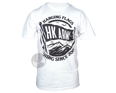 HK Army T-Shirt - Flag Hang - White