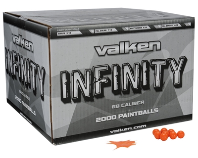 Valken Infinity Rec-Ball Grade Paintballs - Case of 2000 - Orange Fill