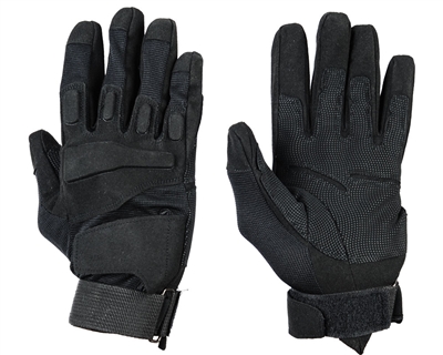 Warrior Paintball Full Finger Gloves - Padded - Black