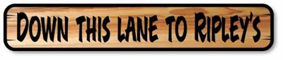 CUSTOM CARVED WOOD CABIN ROAD SIGN