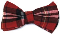 Men's Red Plaid Bow Tie