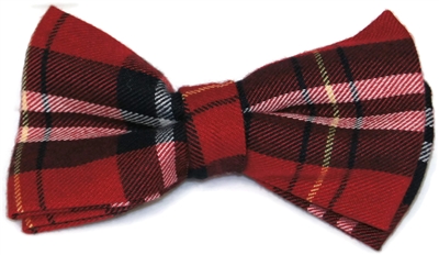 Men's Red Plaid Bow Tie