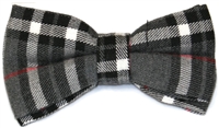 Men's Grey Plaid Bow Tie