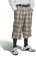 Khaki Plaid Golf Knickers for Men