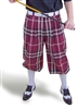 Maroon Plaid Golf Knickers for Men