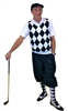 Men's Golf Outfit - White/Black/Grey Overstitch