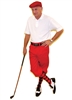 Men's Golf Outfit - Red Knickers Flat Cap Red Black Argyle Socks and Polo