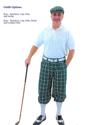 Green Plaid Golf Knickers Outfit
