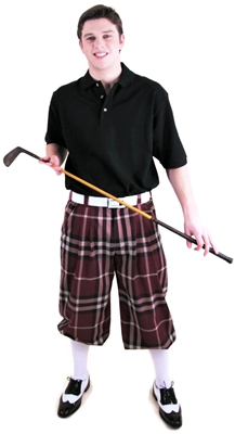 Maroon Plaid Golf Knickers