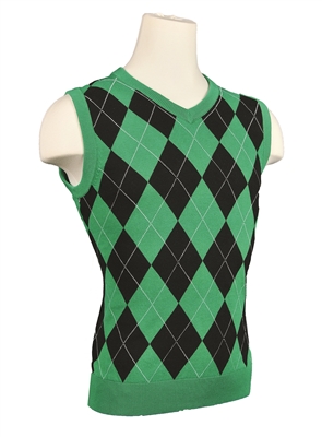 Green Argyle Golf Sweater Vest for Men