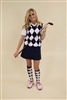 Navy White Argyle Skirt Outfit | Kings Cross