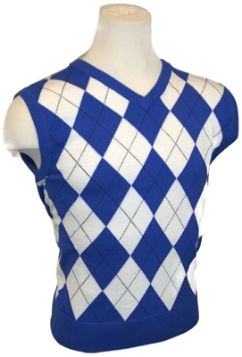 Cobalt Blue Argyle Sweater Vest