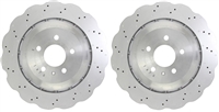 REAR PAIR - Cross Drilled Brake Rotors - 14-18 Audi RS7