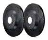 REAR PAIR - Cross Drilled Rotors With Black ZRC Coating - C55100BZ