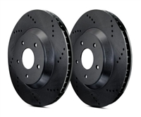 FRONT PAIR - Cross Drilled Rotors With Black ZRC Coating - C55034BZ