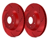REAR PAIR - Cross Drilled Rotors With Red ZRC Coating - C55100RZ