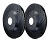 FRONT PAIR - Double Drilled and Slotted Rotors With Black ZRC Coating - S55167BZ