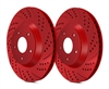 REAR PAIR - Double Drilled and Slotted Rotors With Red ZRC Coating - S55100RZ