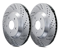 FRONT PAIR - Double Drilled and Slotted Rotors With Gray ZRC Coating - S32375