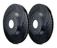 REAR PAIR - Double Drilled and Slotted Rotors With Black ZRC Coating - S01472BZ