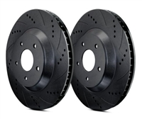 FRONT PAIR - Drilled And Slotted Rotors With Black ZRC Coating - F32375BZ