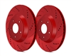 FRONT PAIR - Drilled And Slotted Rotors With Red ZRC Coating - F55167RZ