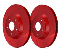 FRONT PAIR - Slotted Rotors With Red ZRC Coating - T58279RZ