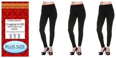 3 for $30 special!  3 black fleece in PLUS size
