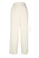 Ankle length capri pant - ivory -  acetate/spandex