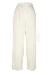 Ankle length capri pant - ivory -  acetate/spandex