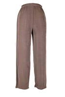 Ankle length capri pant - taupe  -  acetate/spandex