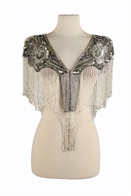 Beaded collar - silver