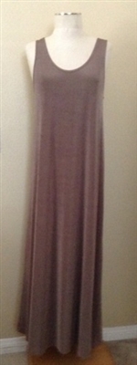 Long tank dress - taupe - acetate/spandex