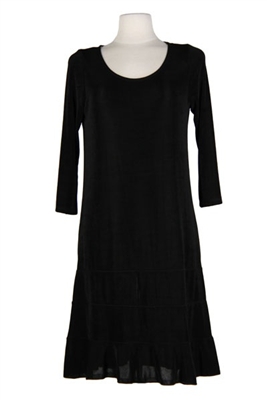 Long sleeve short dress - black - acetate/spandex