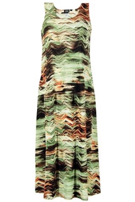 Long tank dress - abstract camouflage - polyester/spandex