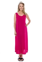 Long tank dress - fuschia - polyester/spandex