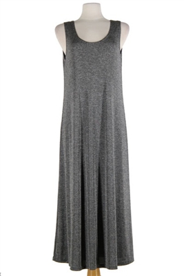 Long tank dress - heather grey - polyester/spandex