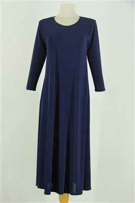 Long sleeve long dress - navy