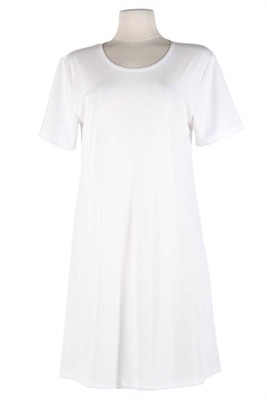 Short sleeve short dress - white - polyester/spandex