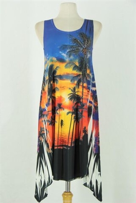 Short two point tank dress - deluxe sunset with stones